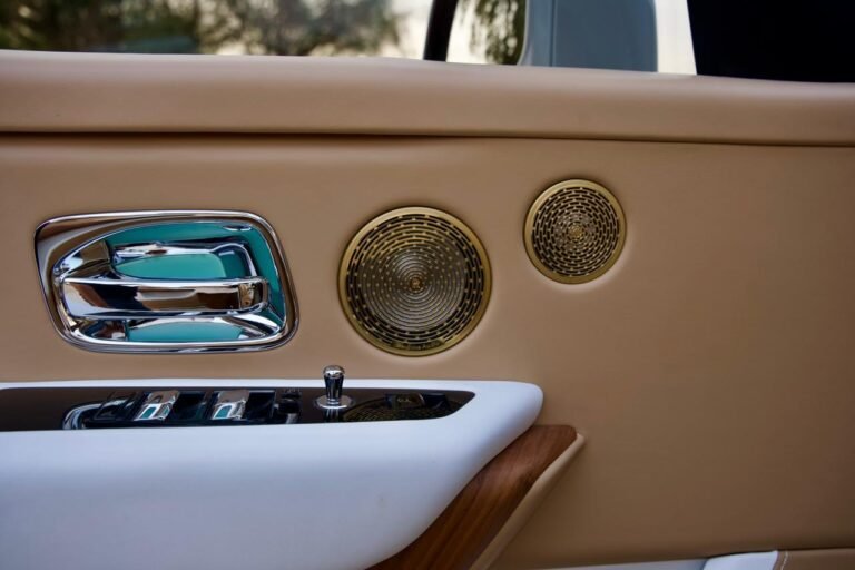 Rolls-Royce Cullinan gold-plated Bespoke Audio speaker detail